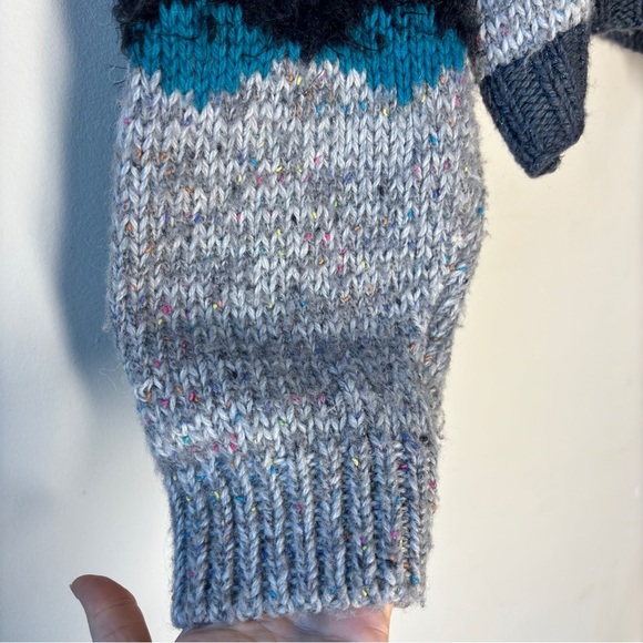 Free People I Heart You Wool Sweater Fuzzy Cropped Multicolored OB710276 Size M - Picture 4 of 11